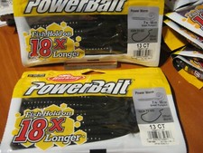 2 Packs Berkley Soft Fishing PowerBait / 7" Power Worms / Green Pumpkin PBBPW7