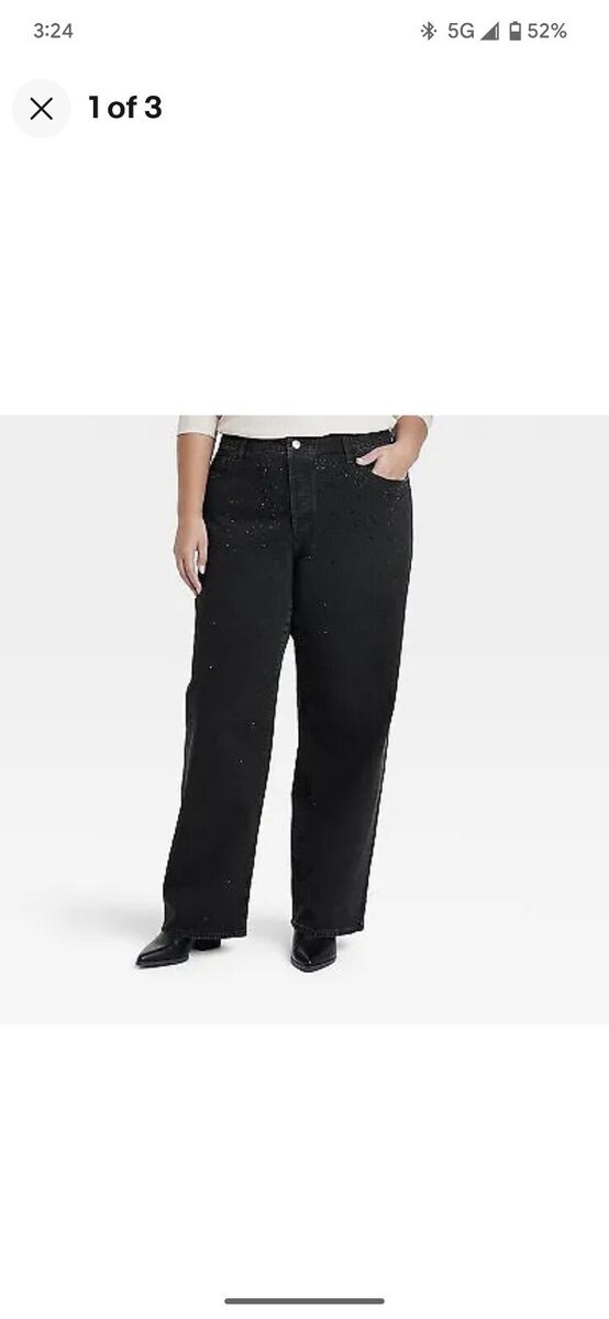 Universal Thread Mid-Rise 90's Baggy Black Rhinestone Universal Thread Mid-Rise 90's Baggy Black Rhinestone
