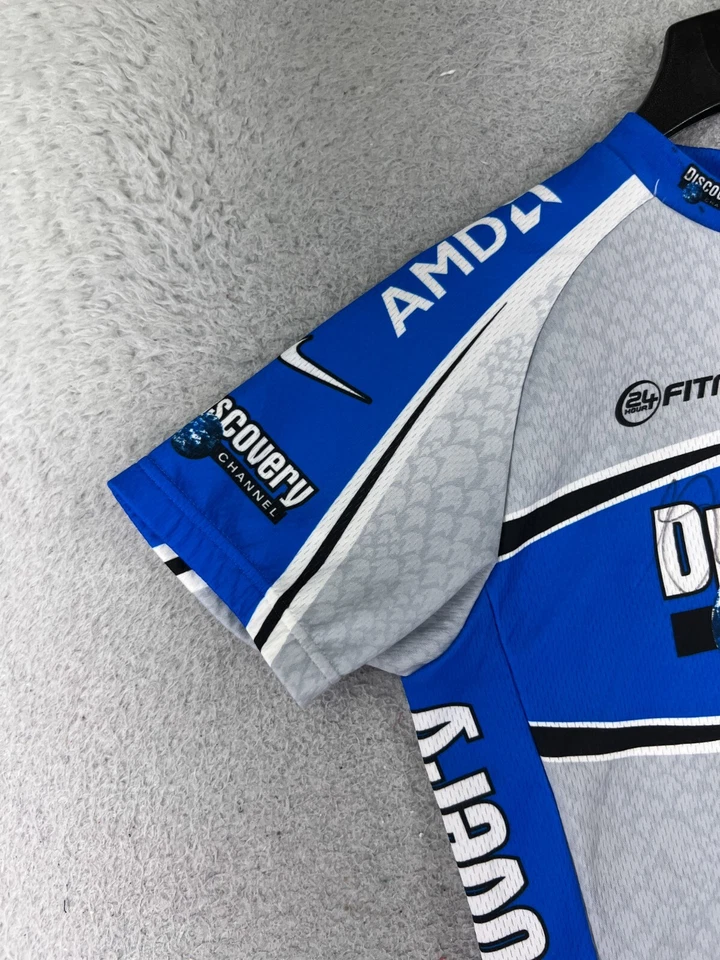 Camiseta de Ciclismo Nike Juvenil Grande Gris Azul Discovery Channel AMD Trek Italia LEER Foto 3 de 4