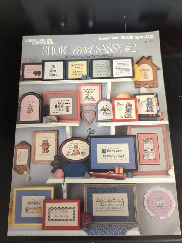 Leisure Arts "Short and Sassy #2" Phrases Cross Stitch Chart #548 OOP 1987