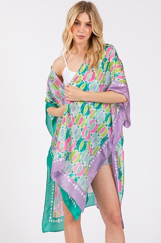 Do Everything in Love Sommer-Kimono zweifarbig Borte abstraktes Muster seidiges Gefühl - Bild 25 von 35