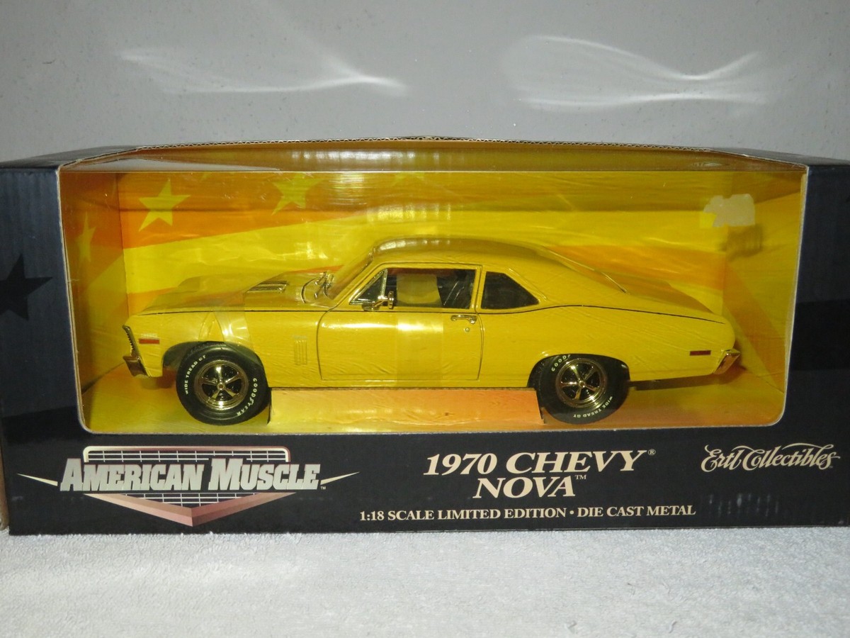 1970 CHEVY CHEVROLET NOVA 396 YELLOW ERTL 1:18 OPENING HOOD