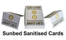 Tanning Salon Sunbed Sanatised Signs Foldable Cards Multi Packs 