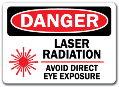 Danger Sign - Laser Radiation Avoid Eye Exposure w/Graphic - 10x14 OSHA Sign