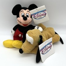 NWT Disney Store Mickey Mouse  Pluto Mini Bean Bag Plush Toy Set