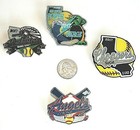 SOCAL SOFTBALL LOT OF 4 HUGE PINS ! CHOPPERS / ANGELS / BATBUSTERS / POWER SURGE — photo 1