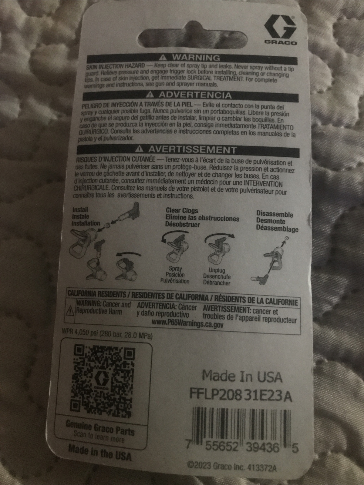 FFLP208 Fine Finish Low Pressure RAC X Reversible Tip for Airless Spray