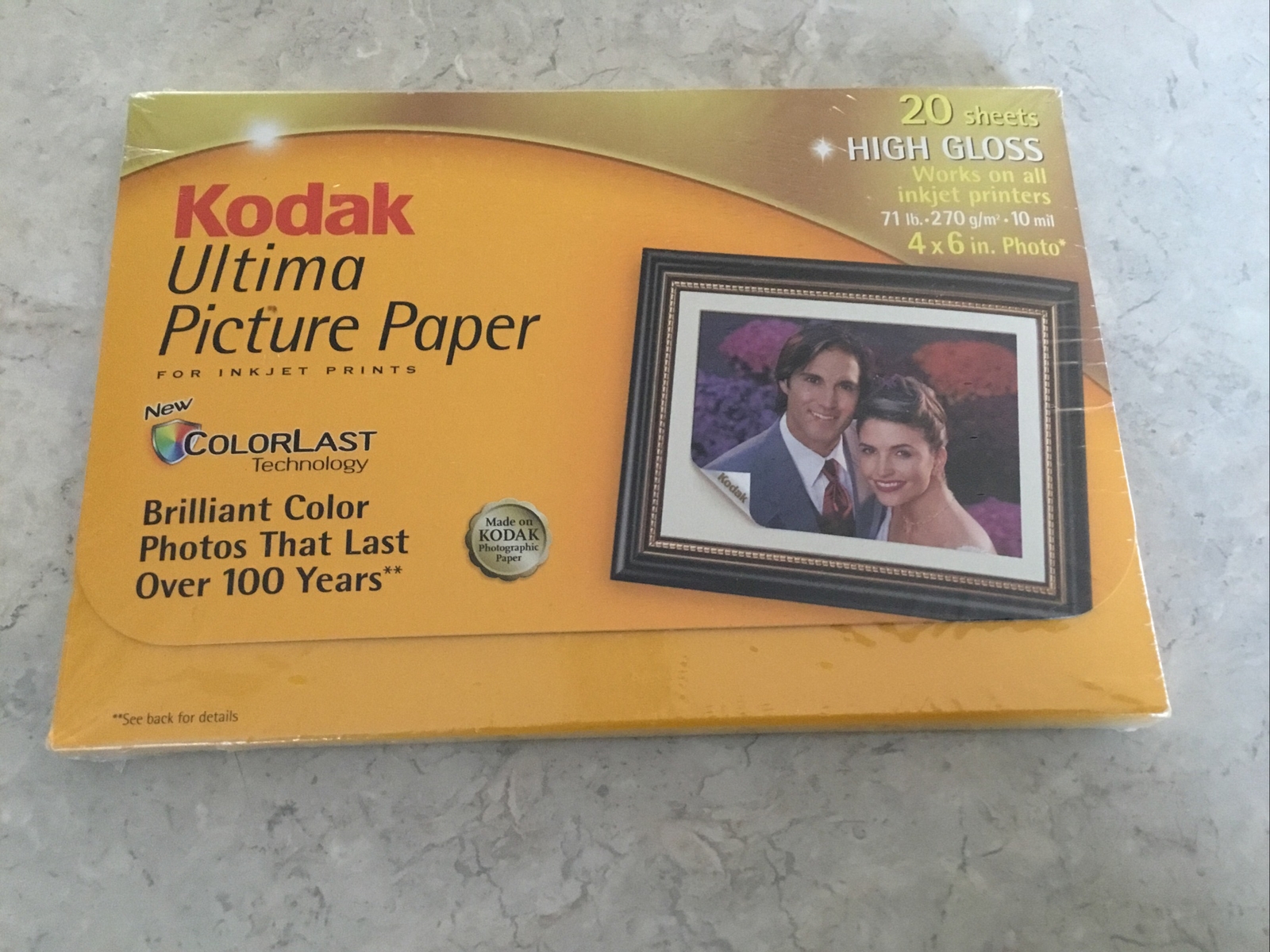 Kodak Ultima Picture Paper Photo 20 Sheets 4x6 High Gloss 71lb Inkjet