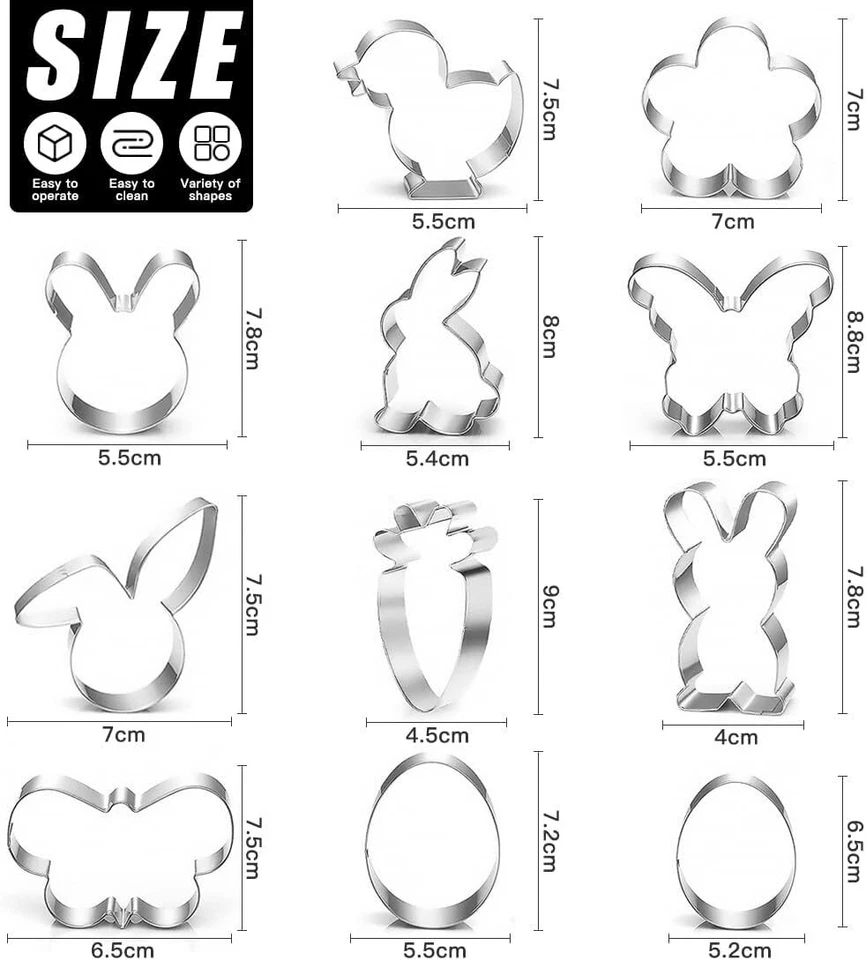 Osterhasen Ausstecher Ausstechformen Ostern 11 Stück Ausstechform Osterhase Oste - Bild 2 von 4