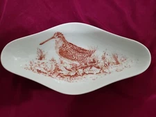 VISTA ALLEGRE Mottahedeh Porcelain Relish Side Dish, Sandpiper Shore Bird