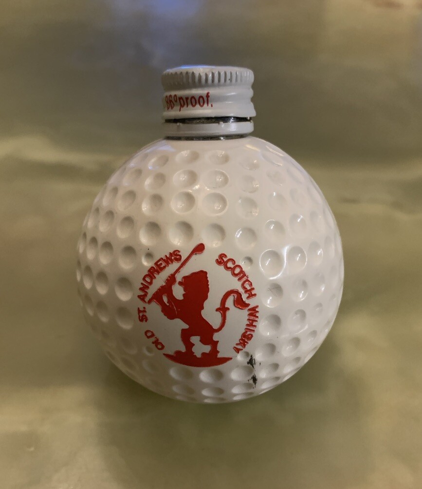 Vintage OLD ST. ANDREWS SCOTCH WHISKY Shaped GOLF BALL Miniature