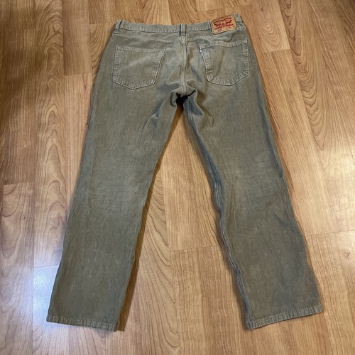 mens Levis 514 34x32 tan corduroy white 