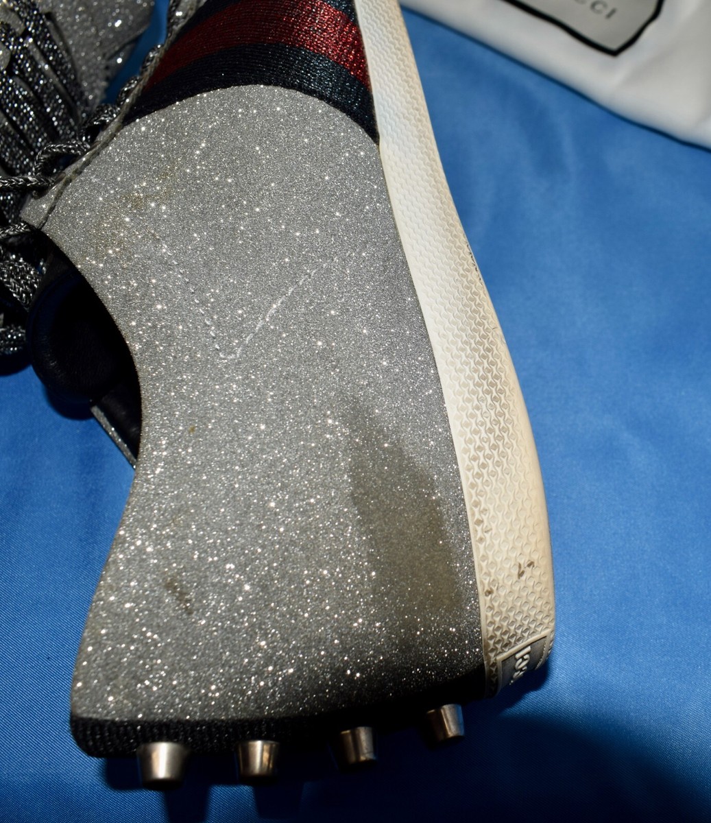 Mens Gucci Bambi Silver Glitter Metallic Stud US 8.5 Shoes