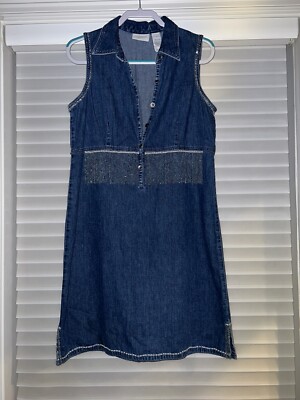 denim dress with rhinestone fringe Rylie Denim Strapless Fringe Mini Dress - XL Size - Women's Dresses main image 0