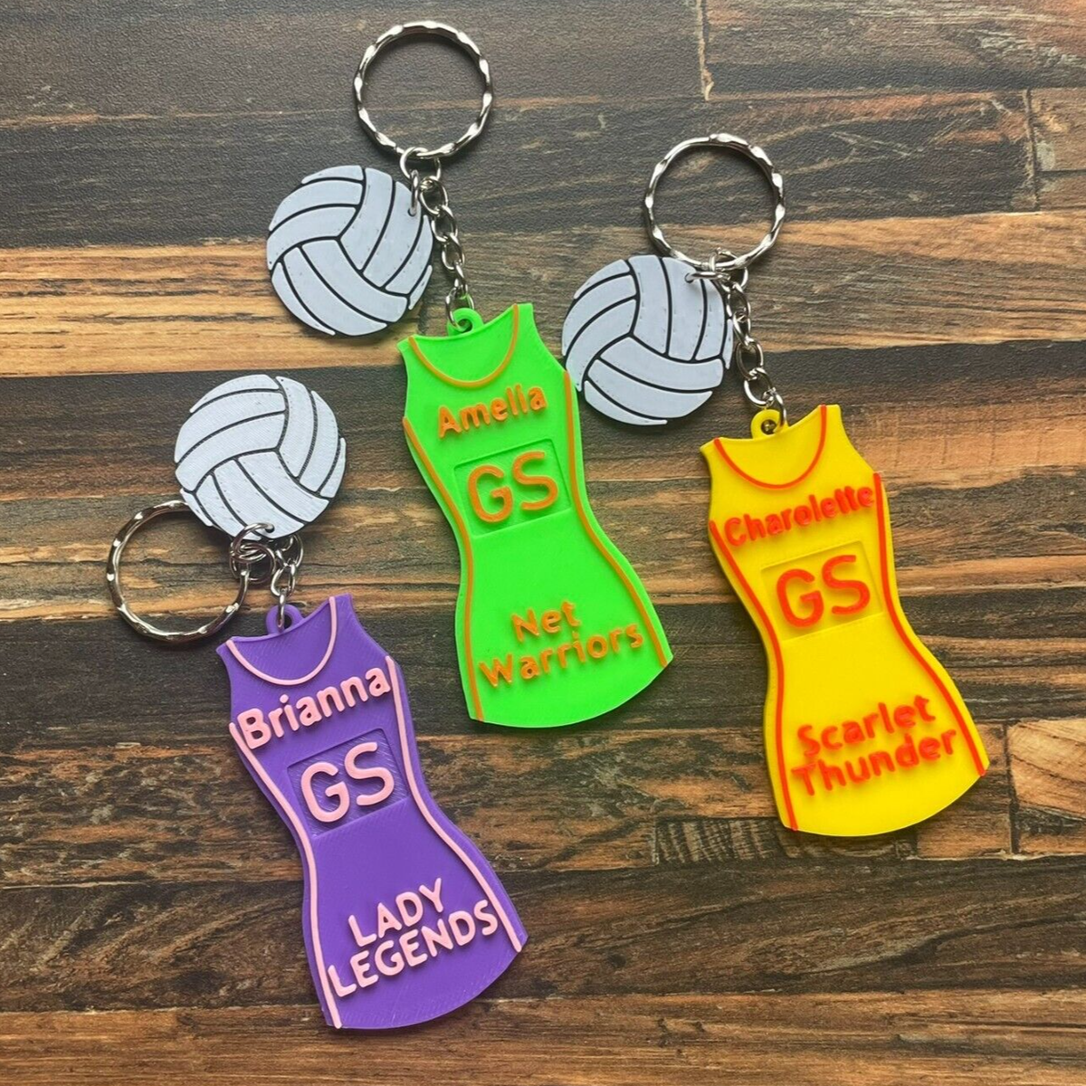 Personalised Netball Key Ring Custom Sports Fan Dress Keychain Player Team  Gift