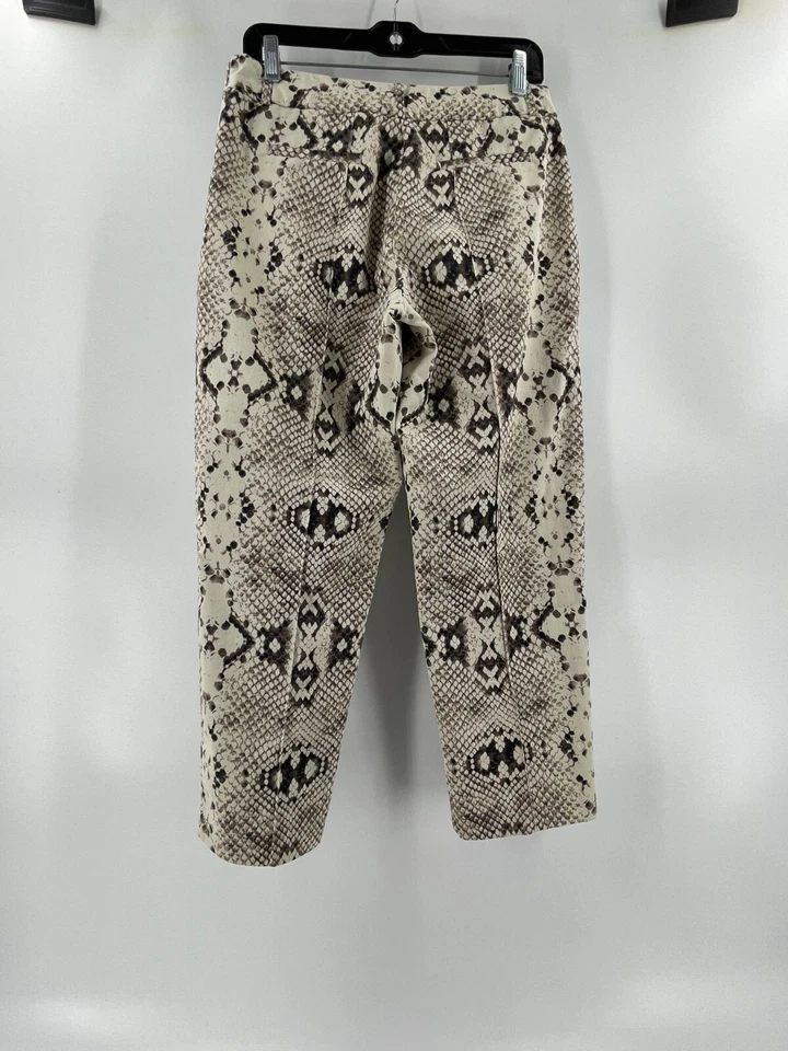 Pantalones para mujer de piel de serpiente con cremallera lateral de tiro medio frontal plano talla 8 Worthington Foto 4 de 4