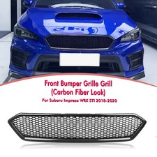 Carbon Fiber Look Front Bumper Grille Mesh For Subaru Impreza Wrx Sti 2018-2021