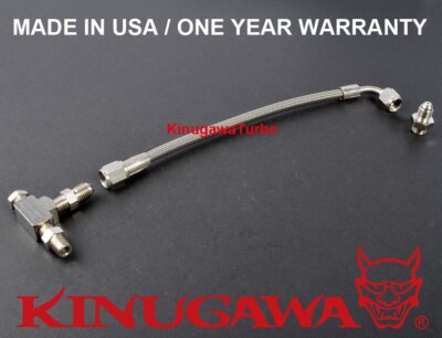 Turbo Oil Feed Line 40'' fit Precision 5862 5858 6266 Turbo w/ 1.8mm Restrictor
