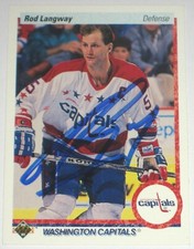 ROD LANGWAY SIGNED UPPER DECK WASHINGTON CAPITALS CARD AUTOGRAPH AUTO!!
