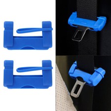 2pcs Blue Car Safety Seat Belt Buckle Clips Anti-Scratch Silicon Protector Cover