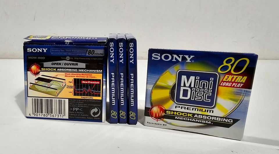 SONY MDW-80D RECORDABLE MD- 1 BOX / 5 MINIDISC PREMIUM- SEALED- MADE IN AUSTRIA - Immagine 2 di 4