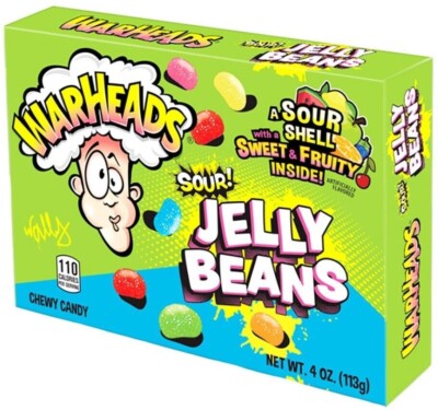 Warheads Sour Jelly Beans Chewy Candy Theater Box 113g American Sweets