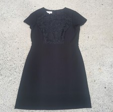 Hobbs Size 14 Black Shift Dress Work Business Career Wear