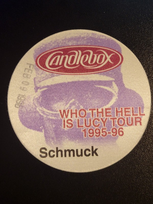 1995 CANDLEBOX - Purple Schmuck backstage pass-unused-NOT SOLD TO THE PUBLIC