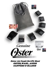 OSTER A5/A6 GUIDE ATTACHMENT 7 pc COMB SET& 40 BLADE*Fit Many Wahl,Andis Clipper