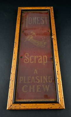 honest scrap tobacco sign advertisement, 1910 - The George C. Crout Collection Honest Scrap Tobacco Bin 