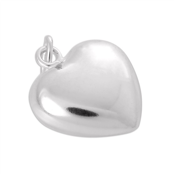 925 Sterlingsilber Geschwollenes Herz Charm AnhäNger-image