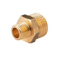 "Messing Gewinde-Fitting Reduziernippel 1/2\"AG (Dn 15) - 3/8\"AG (Dn 10) - Schwere"