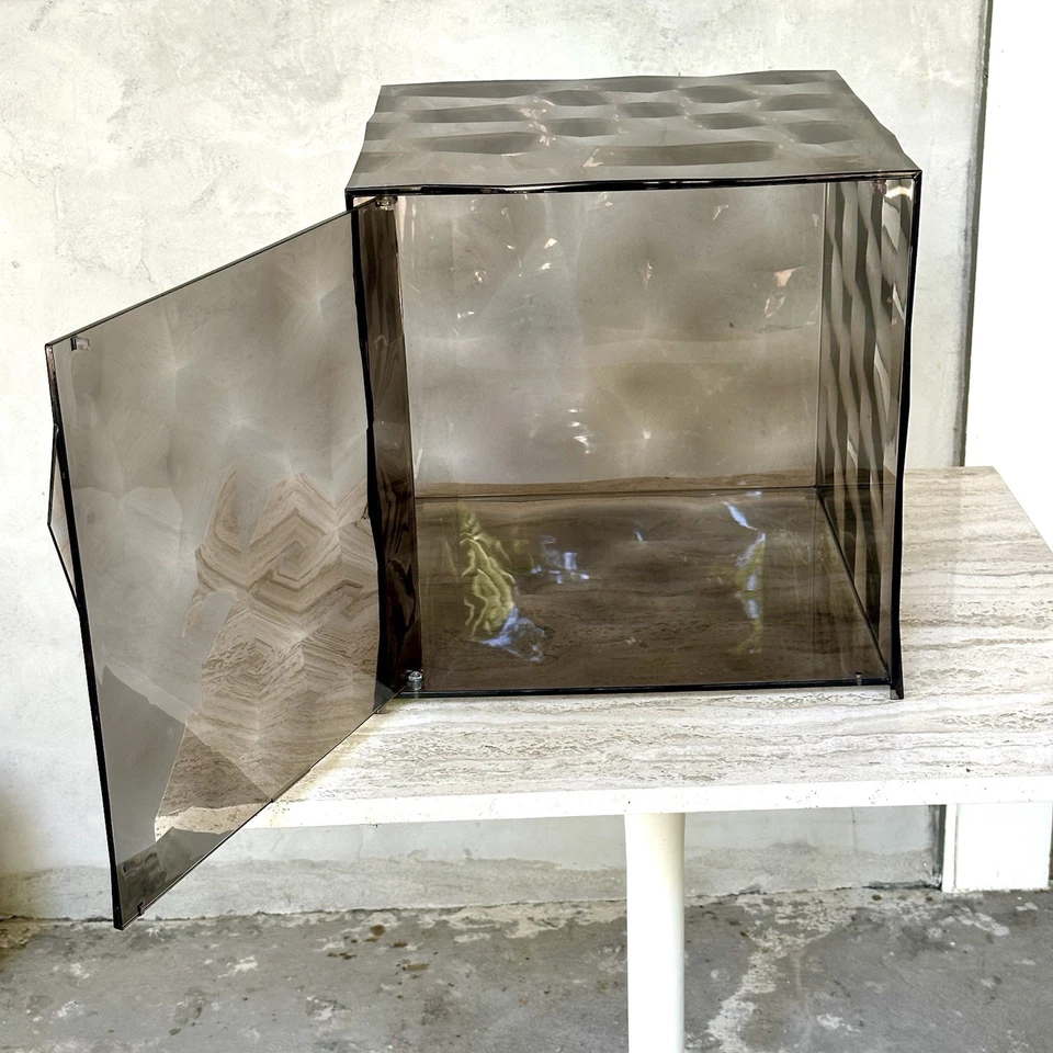 Kartell~Optic~Storage Cube With Door~Fume/Transparent Smoke~Patrick Jouin - Image 3 of 4