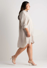 Quince 100% European Linen Oatmeal Flax Shirt Dress Size M NWT