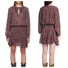 Isabel Marant toile Noanne Floral Mini Dress Brown FR 34 NWT