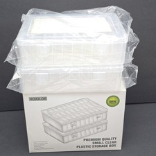Bead Organizer 60Pcs Small Clear Plastic Storage Containers with Label 2 Large