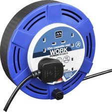 Four Socket 10 Metre Cassette Reel Medium Extension Lead Cable Reel Wind Up