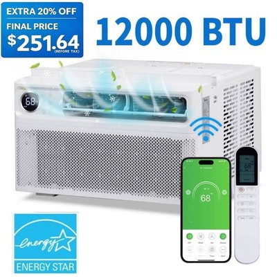 12000 BTU 3- Speed Inverter Window Air Conditioner with Remote Wifi |550 Sq. Ft.