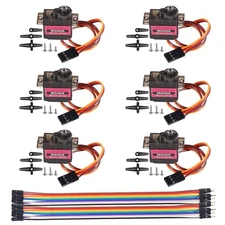 6pcs MG90S Micro Servo 180° Servo Motor 9G Geared Micro Servo Motor for RC Ro...