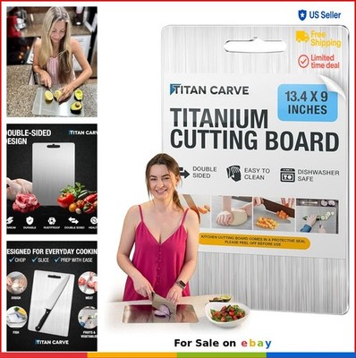 Titanium Cutting Board 13.4 x 9 Inch Double Sided Metal Chopping Board