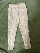 Willit Equestrian Breeches Girls Small Horse Riding Pants Beige Zip Pockets
