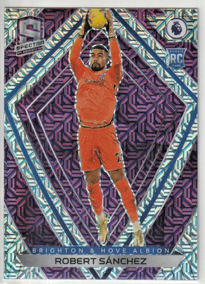 2020-21 Panini Chronicles Robert Sanchez #13 Spectra Premier League Purple Mojo