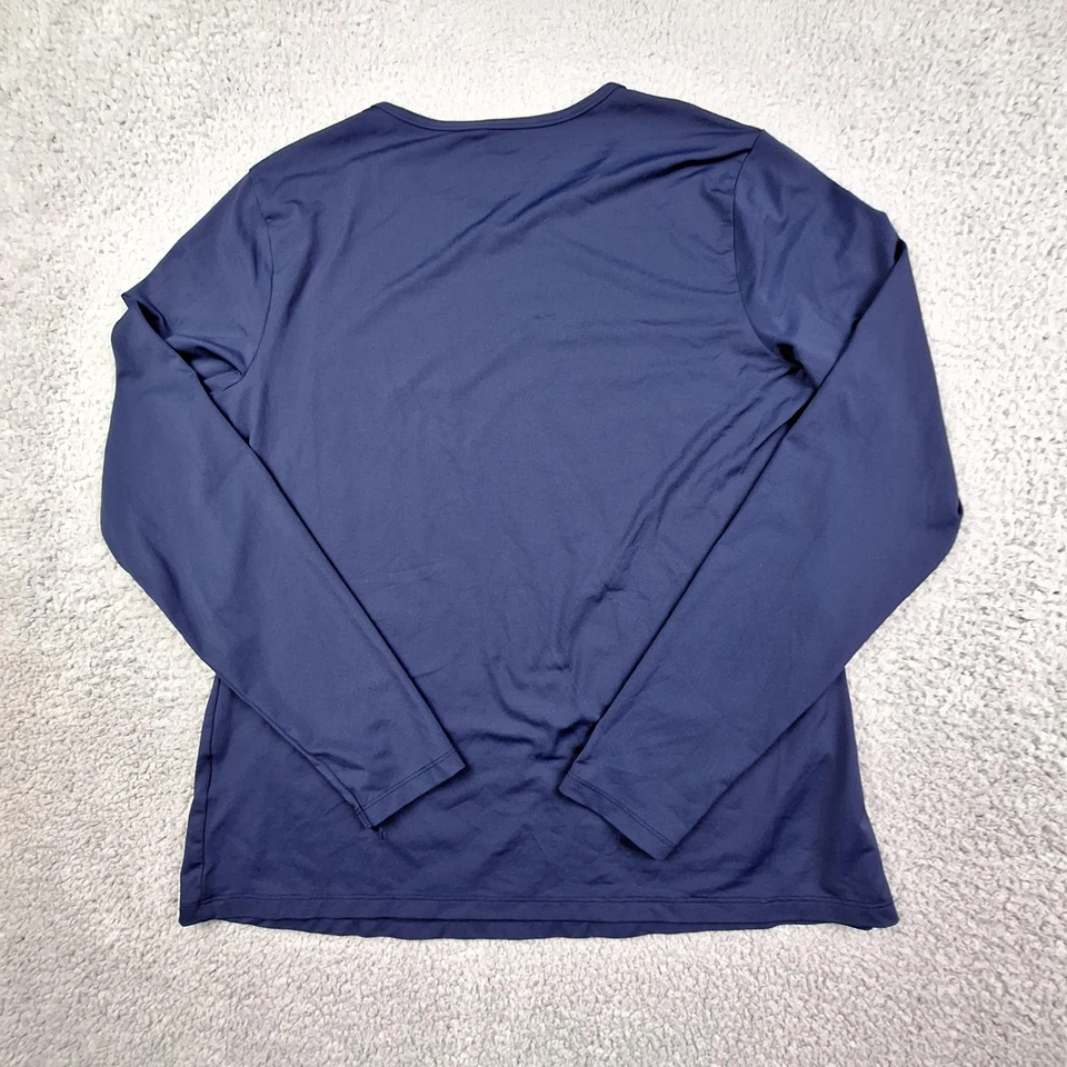 Camisa Lands End para mujer mediana manga larga elástica cuello redondo capas top Foto 2 de 4