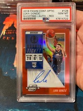 2018 Panini Contenders Optic Luka Doncic Auto Red PSA 10 Rookie Card 6/149