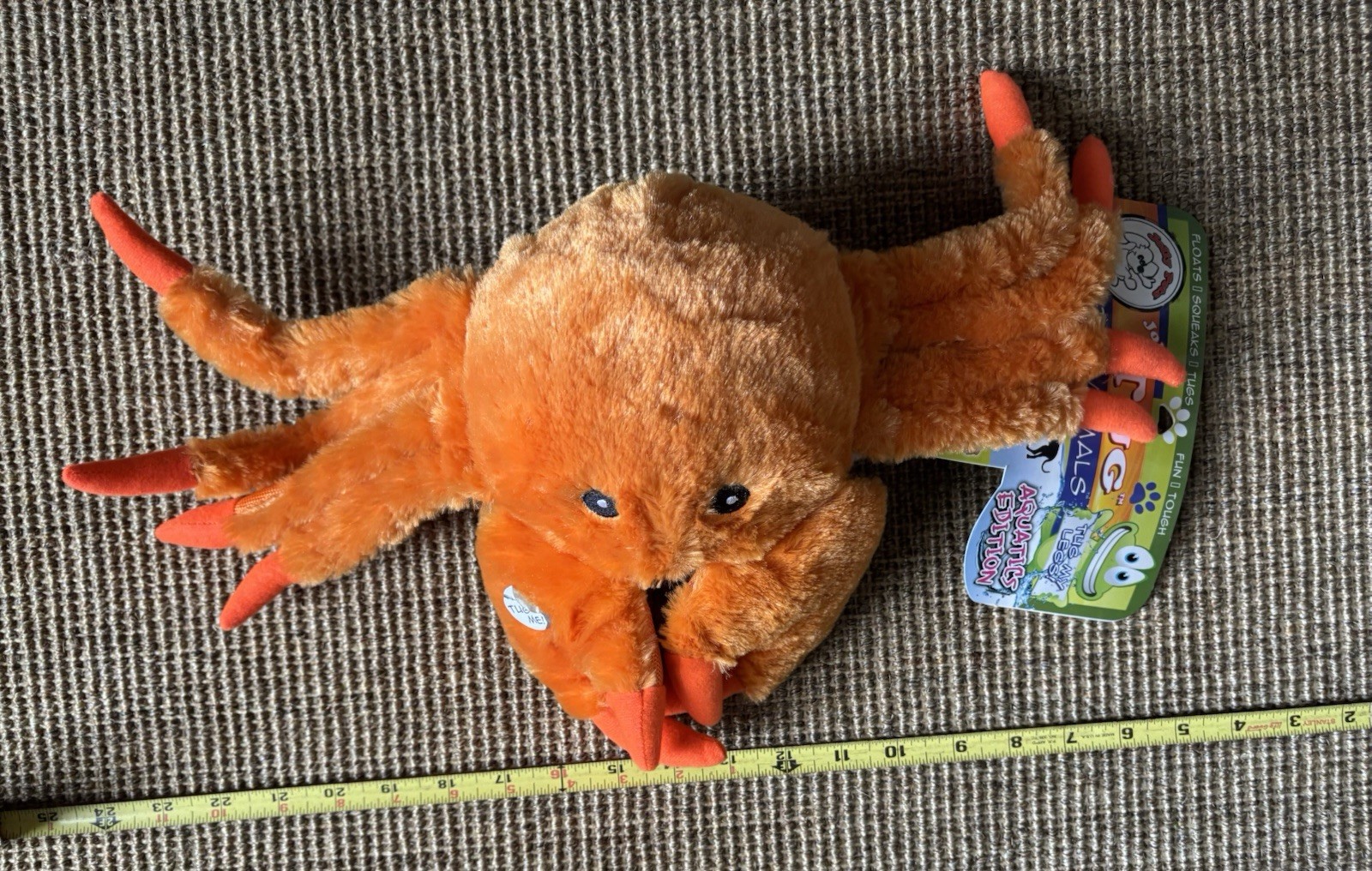 Jolly Pets Tug-a-Mals X-Large Crab Dog Toy Aquatic Edition F