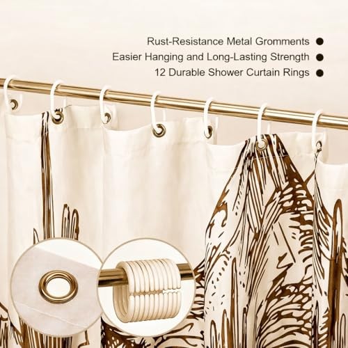 Amazon.com: TPHIHPT Cowgirl Shower Curtain Western Desert  Wrangler Western Cowboy Shower Curtain Sketched Desert Green Horse Cactus NEW main image 1