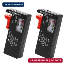 2 Pack Battery Tester, Universal Battery Checker for AA/AAA/C/D / 9V / 1.5V Butt