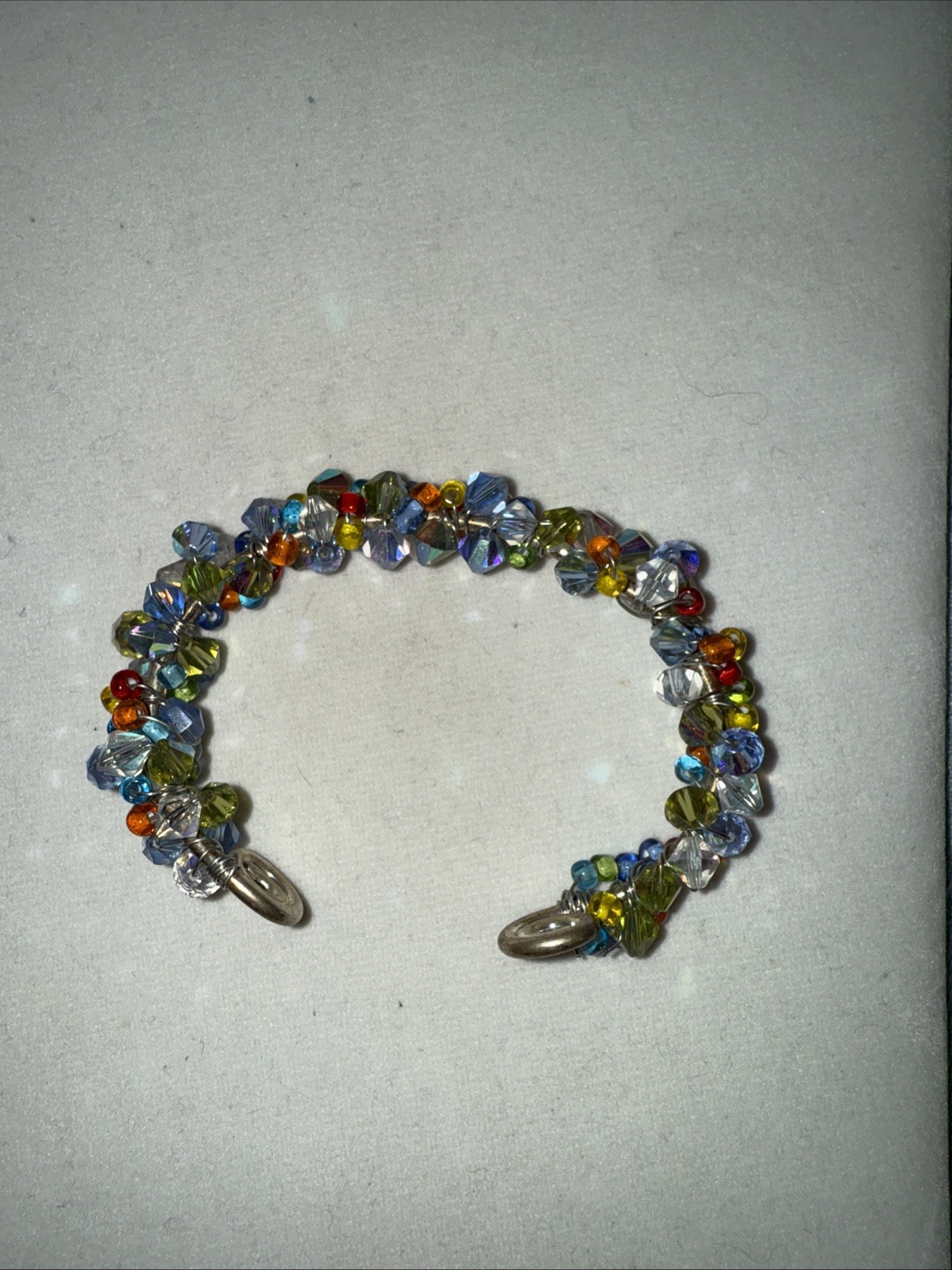 Crystal Cluster Bangle Bracelet Unique Handmade G… - image 2