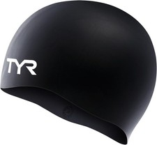 TYR Wrinkle-Free Silicone Swim Cap, Black