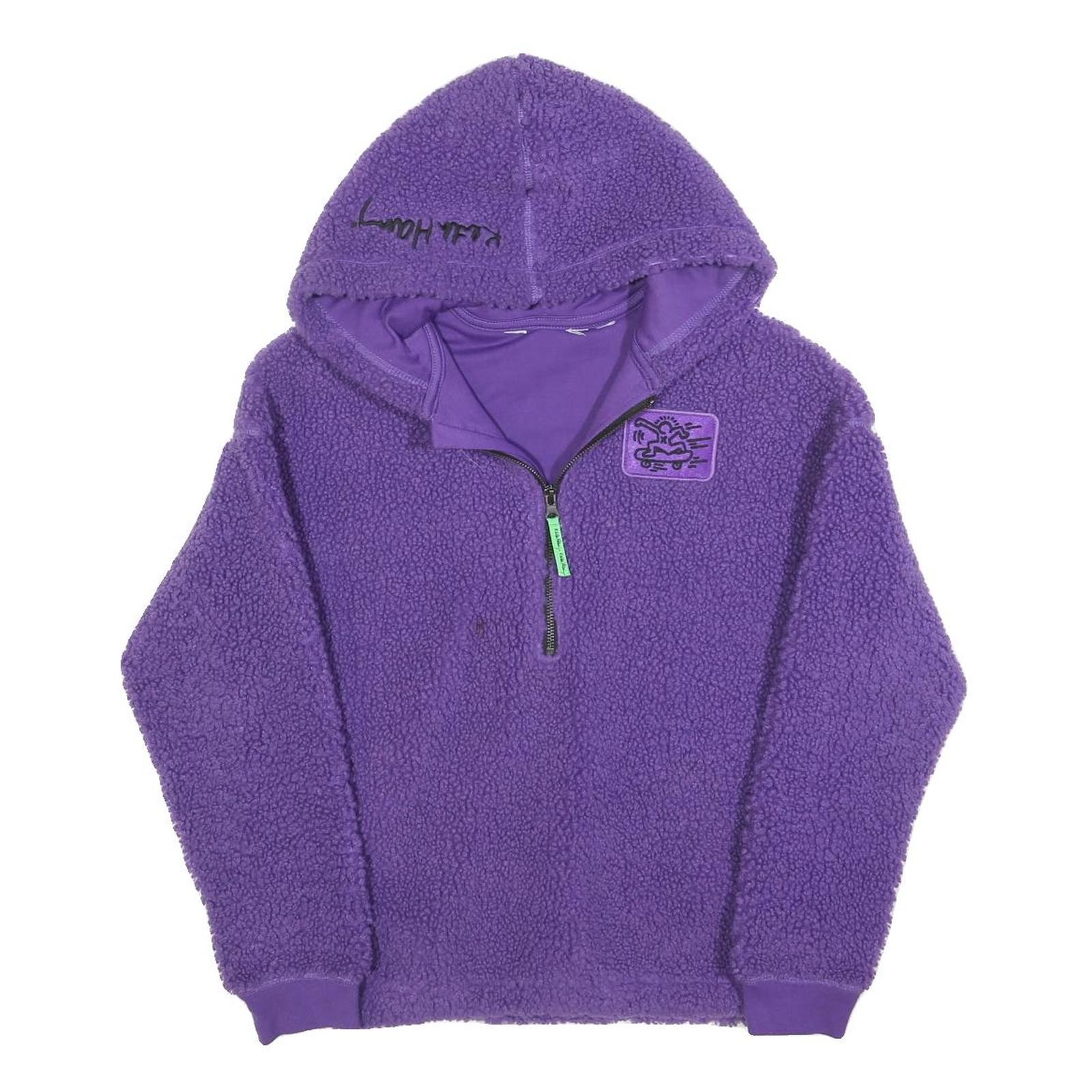 KEITH HARING Sudadera Con Capucha Polar Morado Cremallera 1/4 S Gráfico